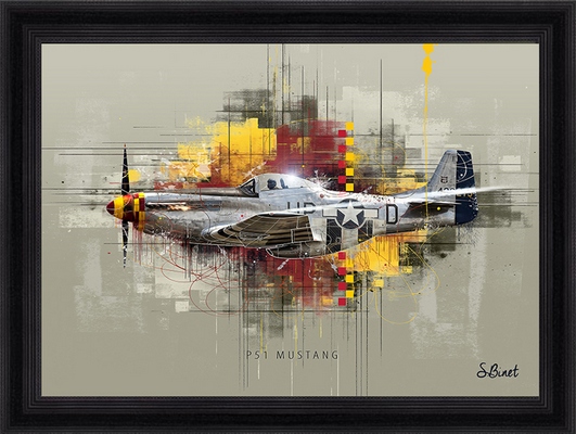 Tableau pvc encadré AVION P51 Mustang 50X70