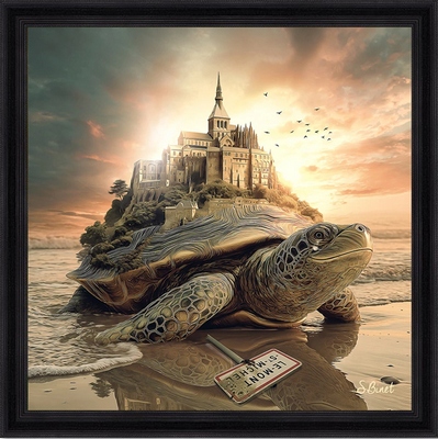 Tableau pvc encadré ANIMAUX Mont Saint-Michel 40X40
