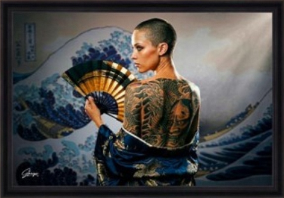 Image encadrée FIGURATIF Geisha Wave 40X60