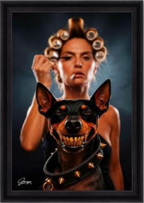 Image encadrée FIGURATIF TikTok Dog 40X60