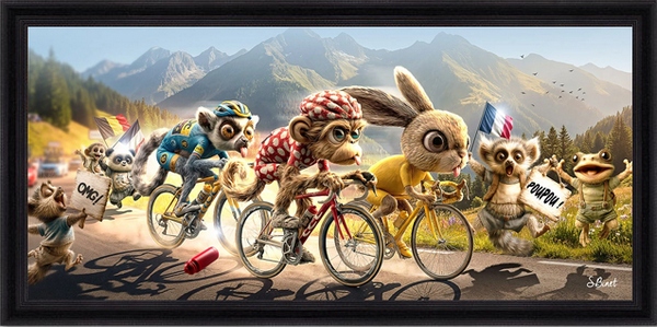 Tableau pvc encadré ANIMAUX Pano Vélos 40X90