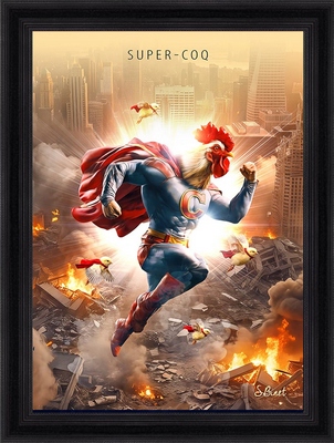 Tableau pvc encadré ANIMAUX Super Coq 50X70