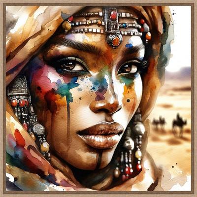 Reproduction encadrée FIGURATIF CFS Powerful tuareg woman 70X70