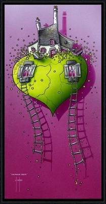 Image encadrée Alain COADOU  AC1000 Accroche coeur 30X60
