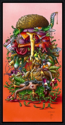 Image encadrée Alain COADOU  AC1001 Hambeurkger 30X60