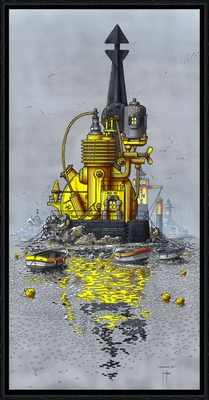 Image encadrée Alain COADOU  AC1002 Cardinale Est 30X60