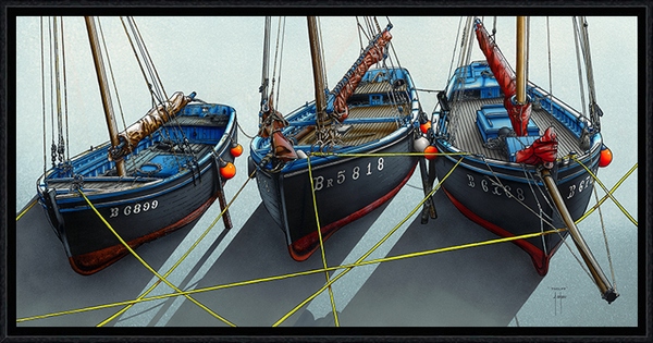 Image encadrée Alain COADOU BATEAU Tinduff 50X100