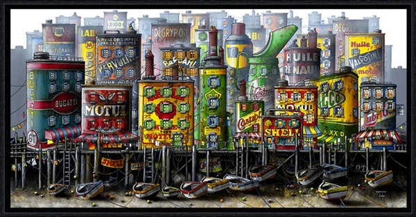 Image encadrée Alain COADOU PAYSAGE Bidonville 30X60