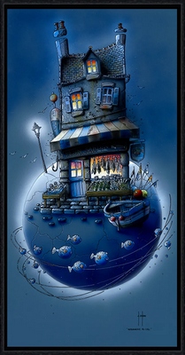 Image encadrée Alain COADOU PAYSAGE La poissonnerie du ciel 30X60