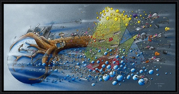Image encadrée Alain COADOU PAYSAGE Les rats tiboiseurs 30X60