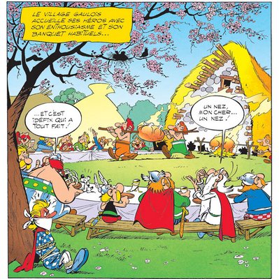 Reproduction encadrée Astérix ASTERIX Banquet cléopâtre 50X50