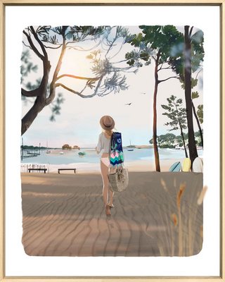 Digigraphie encadrée MER POINTE AUX CHEVAUX 100X85