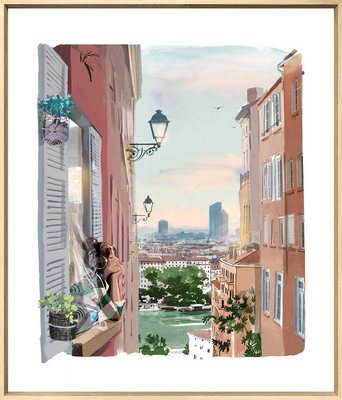 Digigraphie encadrée URBAIN CROIX ROUSSE 100X85