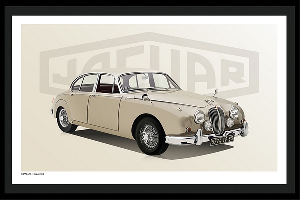 Image encadrée David MAHE AUTOMOBILE Jaguar Mk II 40X60