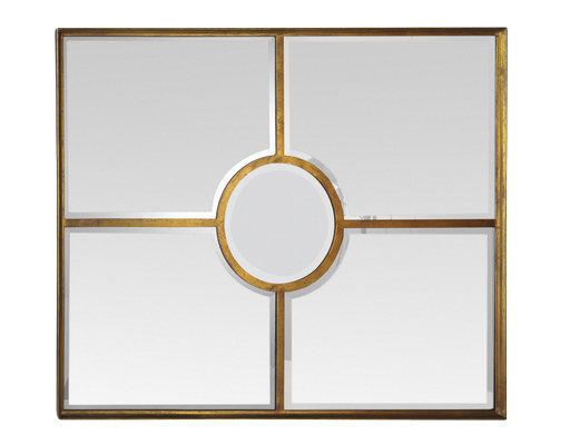 Miroir déco INDUSTRIEL Miroir fenêtre dorée 115X93