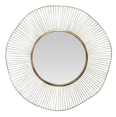 Miroir déco ROND Miroir légèreté doré 80X80