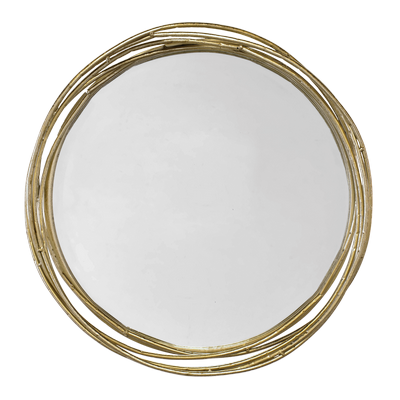 Miroir déco ROND Miroir doré entrelacés 44X44