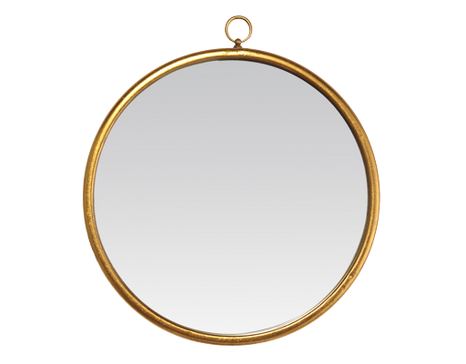 Miroir déco ROND Miroir rond doré accroche 40X40