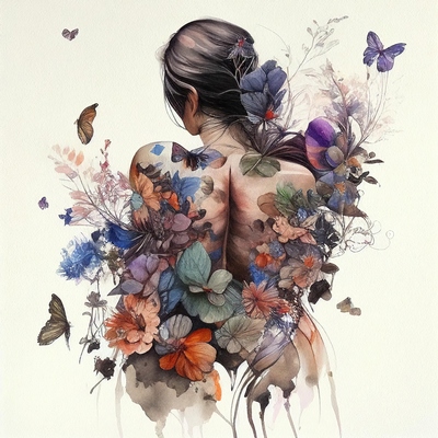 Decoplex FIGURATIF Cfs Butterfly Woman  100X100