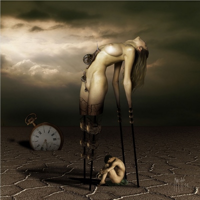 Plexi SURREALISME Illusion of time 80X80