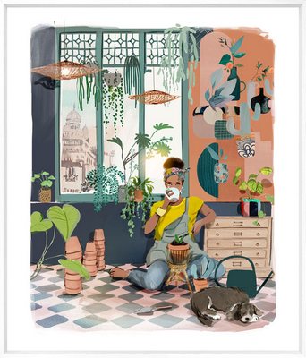 Digigraphie encadrée FIGURATIF JARDIN D HIVER 85X100