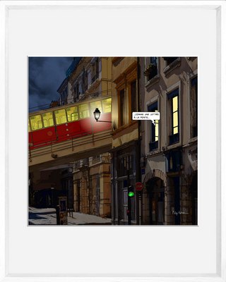 Reproduction encadrée URBAIN LA POSTE 40X50