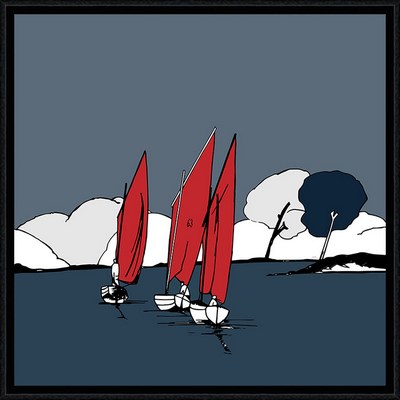 Image encadrée Marine THAËRON BATEAU Rassemblement de voiliers 40X40