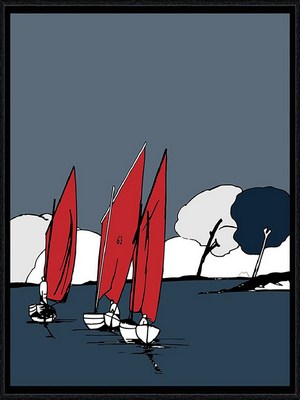 Image encadrée Marine THAËRON BATEAU Rassemblement de voiliers 30X40