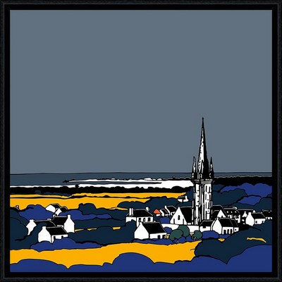Image encadrée Marine THAËRON PAYSAGE Goulven bleu 40X40