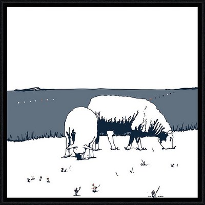 Image encadrée Marine THAËRON ANIMAUX Moutons 40X40