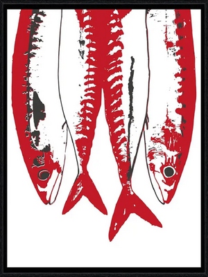 Image encadrée Marine THAËRON ANIMAUX Maquereaux rouge 30X40