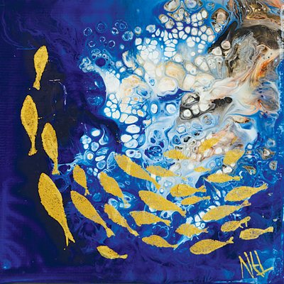 Decoplex ABSTRAIT Danse Aquatique A  - Nellisa 100X100