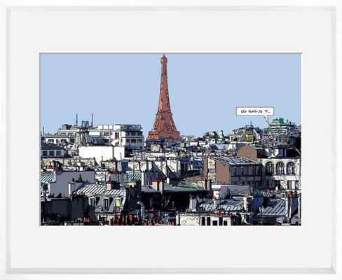 Reproduction encadrée URBAIN OU SUIS JE 40X50