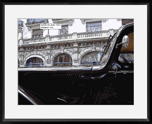 Reproduction encadrée AUTOMOBILE PIERROT 40X50