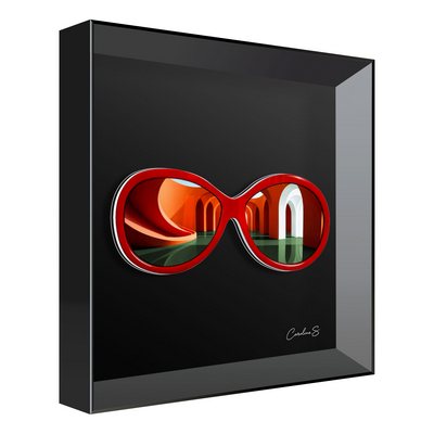 Vitrine Relief FIGURATIF Cerclos Kalu Noir, Caroline.S 30X30