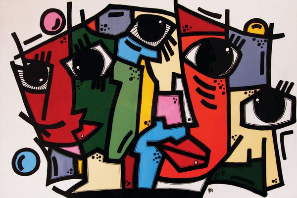 Plexi premium ABSTRAIT Les Voyoux , ROSY CRIBEILLET 80X120