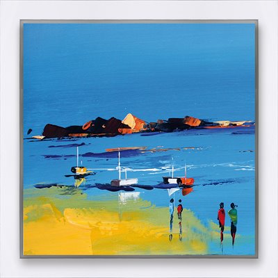 Huile sur toile encadrée MER T427-niag70-30 72X72