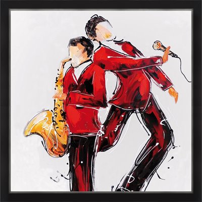 Huile sur toile encadrée MUSIQUE T467-niag70-20 112X112