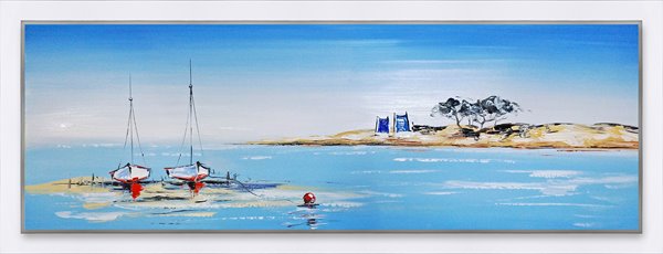Huile sur toile encadrée MER T548-niag70-30 62X162