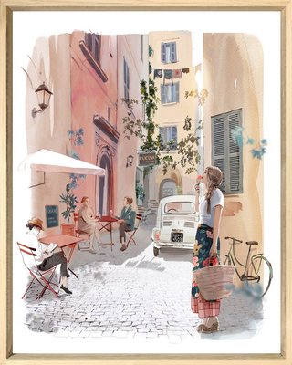 Digigraphie encadrée URBAIN Trastevere 40X50