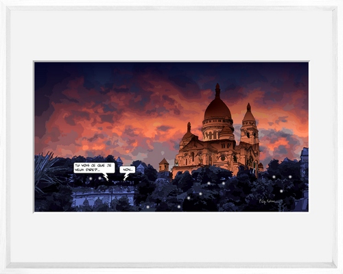 Reproduction encadrée URBAIN Veux dire 40X50