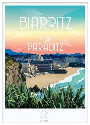  REGIONAL Image Biarritz La Loutre encadrée avec cadre lica blanc 42X59.4 42X59.4