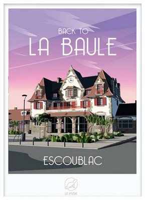  REGIONAL Image La Baule La Loutre encadrée avec cadre lica blanc 42X59.4 42X59.4
