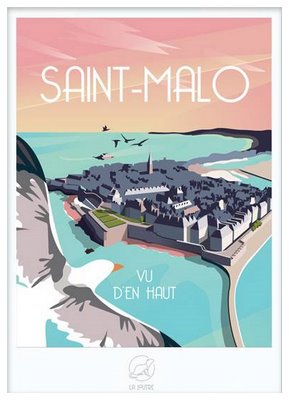  REGIONAL Image Saint Malo La Loutre encadrée avec cadre lica blanc 42X59.4 42X59.4