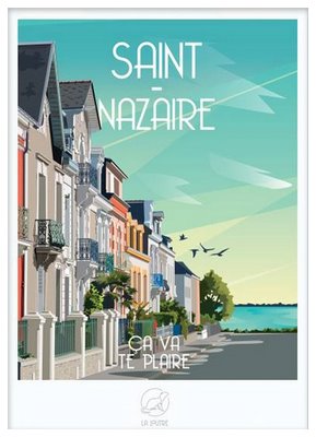  REGIONAL Image Saint Nazaire La Loutre encadrée avec cadre lica blanc 42X59.4 42X59.4