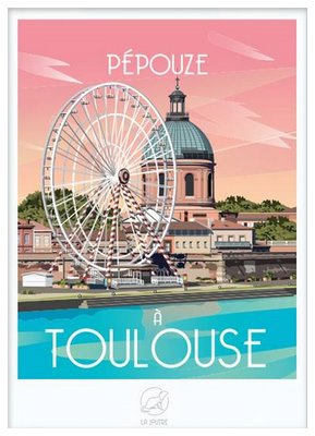  REGIONAL Image Toulouse La Loutre encadrée avec cadre lica blanc 42X59.4 42X59.4