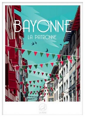  REGIONAL Image Bayonne La Loutre encadrée avec cadre lica blanc 42X59.4 42X59.4