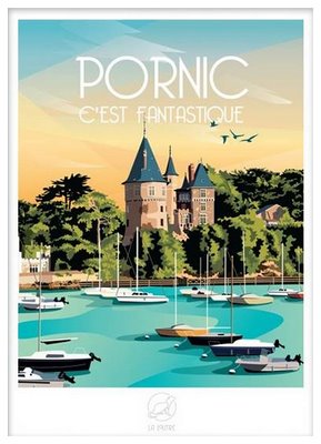  REGIONAL Image Pornic La Loutre encadrée avec cadre lica blanc 42X59.4 42X59.4