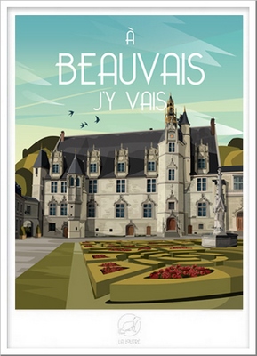  REGIONAL Image Beauvais La Loutre encadrée avec cadre lica blanc 42X59.6 42X59.4