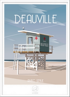  REGIONAL Image Deauville La Loutre encadrée avec cadre lica blanc 42X59.8 42X59.4